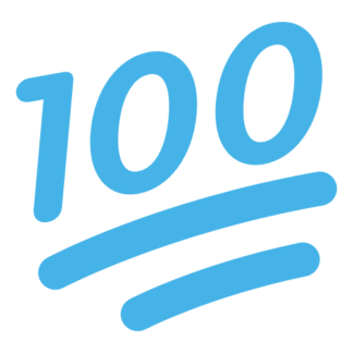 100 One-Hundred Emoji Decal (Baby Blue)